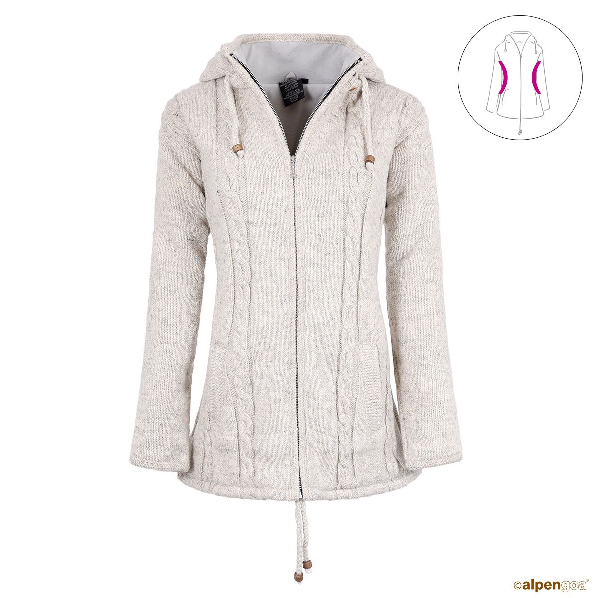 Wolljacke Resi Naturhellgrau